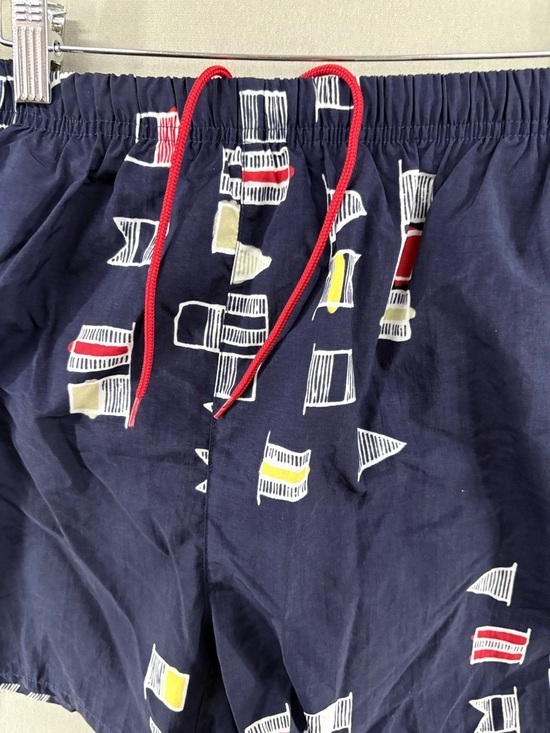Nautica Swim Trunks Shorts Blue Flag Large Retro Sumer Vacation - Picture 2 of 8